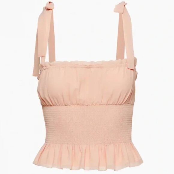 Aritzia Wilfred Ballad Camisole Top Chiffon Coral Blush NWT Size XL - Picture 2 of 7